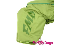  Nový typ zatepleného zimního overalu pro psy GREEN od For My Dogs určený pro chladný podzim i studenou zimu, detail nohavic