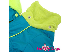  Nový typ zatepleného zimního overalu pro fenky LIGHT BLUE od For My Dogs (3)