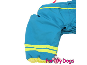  Nový typ zatepleného zimního overalu pro fenky LIGHT BLUE od For My Dogs, detail nohavic