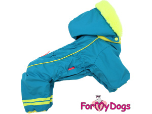  Nový typ zatepleného zimního overalu pro fenky LIGHT BLUE od For My Dogs