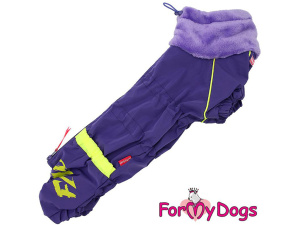  Nový typ zatepleného zimního oblečku pro fenky jezevčíků – teplý overal PURPLE od ForMyDogs, barva: fialová