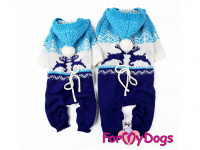  Obleček pro psy i fenky – pletený overal ForMyDogs BLUE REINDEER ze 100% akrylu pro ochranu před chladnějším suchým počasím. (2)