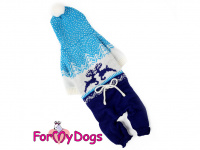  Obleček pro psy i fenky – pletený overal ForMyDogs BLUE REINDEER ze 100% akrylu pro ochranu před chladnějším suchým počasím. (3)