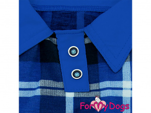  Polokošile pro psy i fenky BLUE CHECKERED od ForMyDogs v originálním vzoru, detail