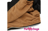 Obleček pro fenky – teplý zimní overal GOLDEN LEAFod ForMyDogs. Vylepšené zapínání na zádech, odnímatelná kapuce, rukávy s vnitřní manžetou. (3)
