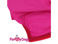  Obleček pro fenky – lehoučký elegantní overal DUSTER PINK od ForMyDogs. Vhodný i do suchého chladnějšího počasí nebo pro domácí nošení. (3)