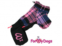  Obleček pro fenky malých až středních plemen – komfortní a funkční pláštěnka BLACK/PINK od For My Dogs. Zapínání na zip na zádech.