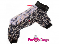  Obleček pro fenky malých až středních plemen – komfortní a funkční pláštěnka BUTTERFLIES BLACK od For My Dogs. Zapínání na zip na zádech, reflexní prvky.