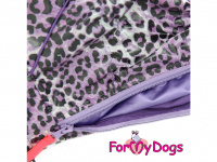  Obleček pro fenky malých až středních plemen – komfortní a funkční pláštěnka LEO LILAC od For My Dogs. Zapínání na zip na zádech. (3)