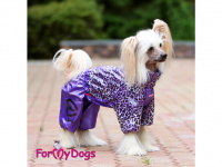  Obleček pro fenky malých až středních plemen – komfortní a funkční pláštěnka LEO LILAC od For My Dogs. Zapínání na zip na zádech. (7)3