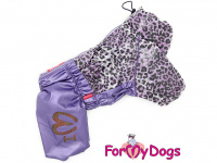  Obleček pro fenky malých až středních plemen – komfortní a funkční pláštěnka LEO LILAC od For My Dogs. Zapínání na zip na zádech.