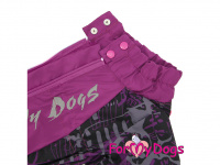  Obleček pro fenky malých až středních plemen – komfortní a funkční pláštěnka VIOLET NEON od For My Dogs. Zapínání na zip na zádech, reflexní prvky. (4)