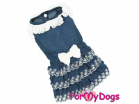   Šaty pro fenky ForMyDogs DENIM BLUE, barva modro-bílá (8)