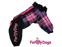  Obleček pro fenky west highland white teriérů, skotských teriérů a dalších – pláštěnka ForMyDogs BLACK/PINK. Zapínání na zip na zádech, hladká podšívka. (2)