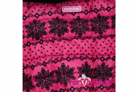 Obleček pro fenky – teplý zimní overal PINK SNOWFLAKE od ForMyDogs z voduodpuzujícího materiálu s kožešinovou podšívkou. Zapínání na druky na bříšku, barva růžová. (4)