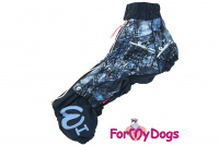 Obleček pro psy jezevčíků – lehoučká pláštěnka BLUE DENIM od ForMyDogs.