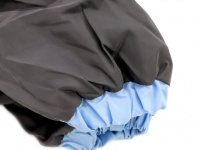 Obleček pro psy jezevčíků – teplý zimní overal BLUE KNITTED od ForMyDogs z voduodpudivého materiálu. Zapínání na zip na zádech, kožešinová podšívka. (7)