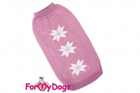 Obleček pro psy i fenky – stylový a teplý svetr PURPLE SNOWFLAKE od ForMyDogs. Materiál 100% akryl, zdobený klasickým norským vzorem, barva fialová.