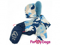   Zateplený obleček pro psy – zimní overal CAMO BLUE, modrý (2)
