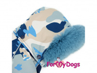   Zateplený obleček pro psy – zimní overal CAMO BLUE, modrý (5)
