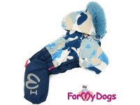 Zateplený obleček pro psy – zimní overal CAMO BLUE, modrý
