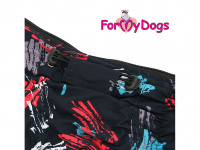   Zimní obleček pro psy od FMD – overal PAINT BLACK, černý s multicolor potiskem (5)