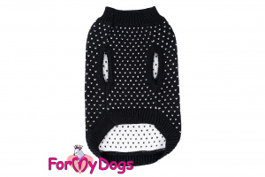 Obleček pro psy i fenky – stylový a teplý svetr BLACK SNOWFLAKE od ForMyDogs. Materiál 100% akryl, zdobený klasickým norským vzorem. (2)