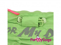  Obleček pro psy jezevčíků – lehoučká pláštěnka GREEN NEON od ForMyDogs. Zapínání na zip na zádech, zvýšený límec, reflexní prvky. (6)