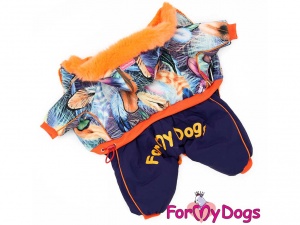 Obleček pro psy – teplý zimní overal s barevným potiskem