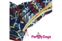 Obleček pro psy – jednovrstvý overal BLUE ALPI od ForMyDogs z vlněného úpletu. Zapínání na zip zádech, zvýšený límec (4).