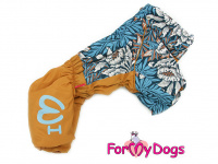  Obleček pro psy – sinteponem zateplený zimní overal TERRACOTA BLUE od ForMyDogs. Vylepšené zapínání na zádech, odnímatelná kapuce, hedvábná podšívka. (2)