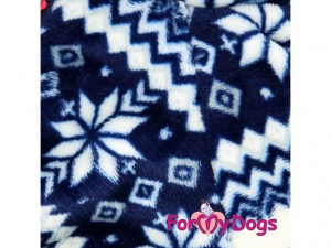 Obleček pro psy – modrobílý zimní overal od FMD, detail