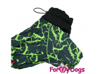  Obleček pro psy malých až středních plemen – lehoučká pláštěnka BLACK/GREEN od For My Dogs. Zapínání na zip na zádech, hladká podšívka. (2)