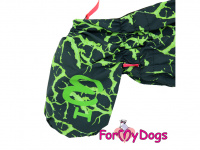  Obleček pro psy malých až středních plemen – lehoučká pláštěnka BLACK/GREEN od For My Dogs. Zapínání na zip na zádech, hladká podšívka. (3)