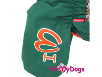  Obleček pro psy malých až středních plemen – lehoučká pláštěnka GREEN od For My Dogs. Zapínání na zip na zádech, hladká podšívka, odepínací kapuce. (3)