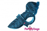 Obleček pro psy i fenky od FMD – teplá zimní bunda BLUE z voduodpuzujícího materiálu. Bunda je zateplená sinteponem a má kožešinovou podšívku. (2)