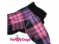  Obleček pro fenky středních a větších plemen – pláštěnka od ForMyDogs BLACK/PINK. Zapínání na zip na zádech, hladká podšívka. (3)