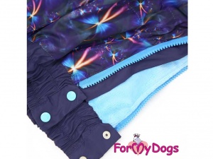 Obleček pro psy středních a větších plemen – teplý zimní overal od For My Dogs z voduodpudivého materiálu, detail