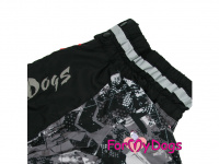  Obleček pro psy středních a větších plemen – pláštěnka ForMyDogs BLACK PATTERN. Zapínání na zip na zádech, reflexní prvky, hladká podšívka. (4)