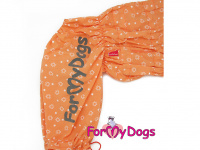  Obleček pro fenky westíků – lehoučký elegantní overal DUSTER ORANGE od ForMyDogs. Vhodný i do suchého chladnějšího počasí nebo pro domácí nošení.