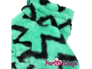  Obleček pro psy – sinteponem zateplený zimní overal ZIG ZAG GREEN od ForMyDogs z dvouvrstvé plyšové kožešiny do suchého chladného počasí. Zapínání na zip zádech, zvýšený límec pro lepší ochranu krku (3)