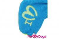 Obleček pro psy – lehký jednovrstvý overal BLUE od ForMyDogs z vysoce kvalitního flísu. Zapínání na zip zádech, zvýšený límec (3).