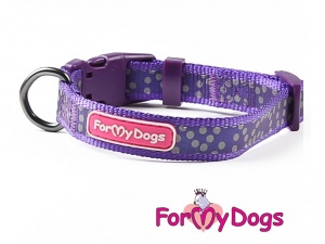 Obojky pro psy – fialový puntíkovaný obojek z kolekce ForMyDogs PURPLE DOTS (2)