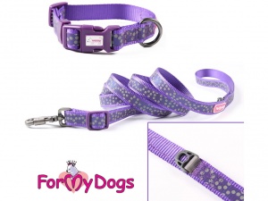 Obojky pro psy – fialový puntíkovaný obojek z kolekce ForMyDogs PURPLE DOTS (3)