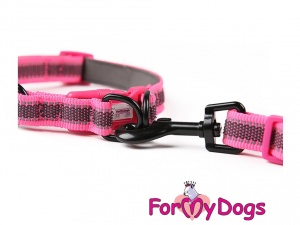 Obojky pro psy – růžový obojek z kolekce ForMyDogs RETROREFLECTIVE FUCHSIA (3)