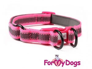 Obojky pro psy – růžový obojek z kolekce ForMyDogs RETROREFLECTIVE FUCHSIA