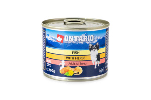  Dopřejte svému psovi zdravé a chutné krmivo z moře! Ontario Fish with Herbs je kompletní krmivo pro dospělé psy všech plemen, obsahující maso ze tří druhů ryb – lososa, pstruha a sledě – doplněné o lososový olej a bylinky pro lepší trávení a vitalitu
