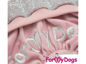 Obleček pro psy i fenky – lehoučký pletený overal z veluru, detail (2)