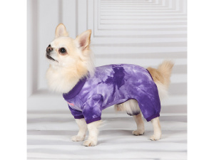 Obleček pro psy i fenky – jednovrstvý overal / pyžamo PURPLE od ForMyDogs. Ideální na domácí nošení pro psy bez srsti, zimomřivé psy, psí seniory apod. (2)