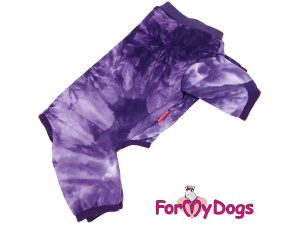 Obleček pro psy i fenky – jednovrstvý overal / pyžamo PURPLE od ForMyDogs. Ideální na domácí nošení pro psy bez srsti, zimomřivé psy, psí seniory apod. (4)